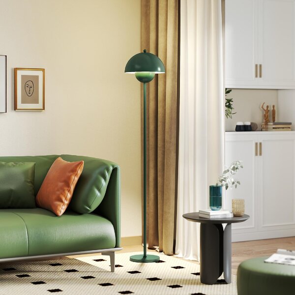 DecHome Lampada da Terra con Paralume Semicircolare e Interruttore a Pedale in Acciaio 30x155 cm colore Verde