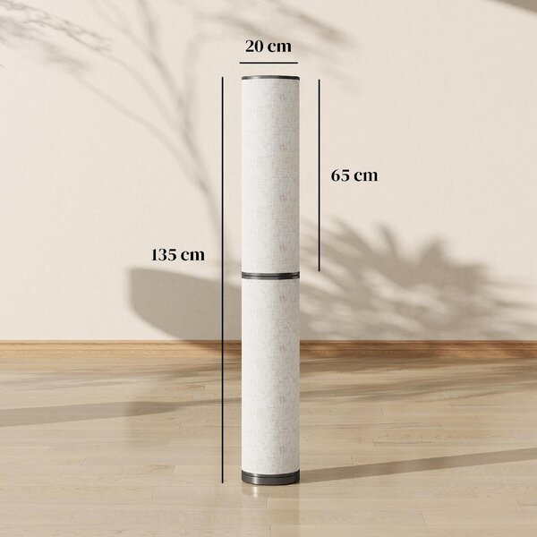 DecHome Lampada da Terra con Telecomando e Regolazione Temperatura 3000-6000K, Paralume in Tessuto 20x135 cm colore Beige