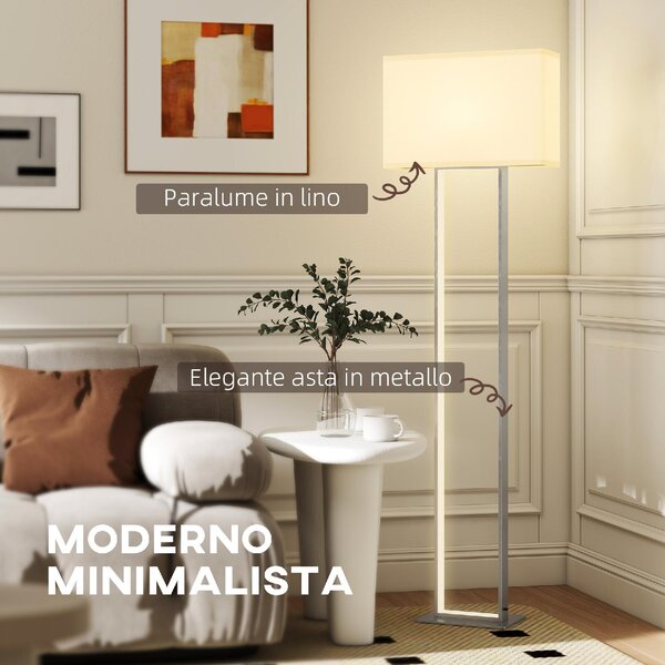 DecHome Lampada da Terra da 150 cm con 3 Modalit Luminosit Regolabile e Interruttore a Pedale colore Bianco