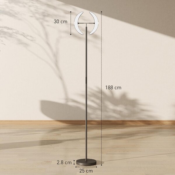 DecHome Lampada da Terra Dimmerabile 2700K-6000K con Telecomando e Doppia Testa Girevole a 350 colore Nero