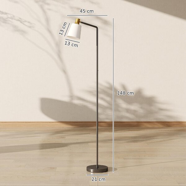DecHome Lampada da Terra LED con Testa Girevole a 350, Regolazione Temperatura del colore 3000K/4000K/6500K colore Nero