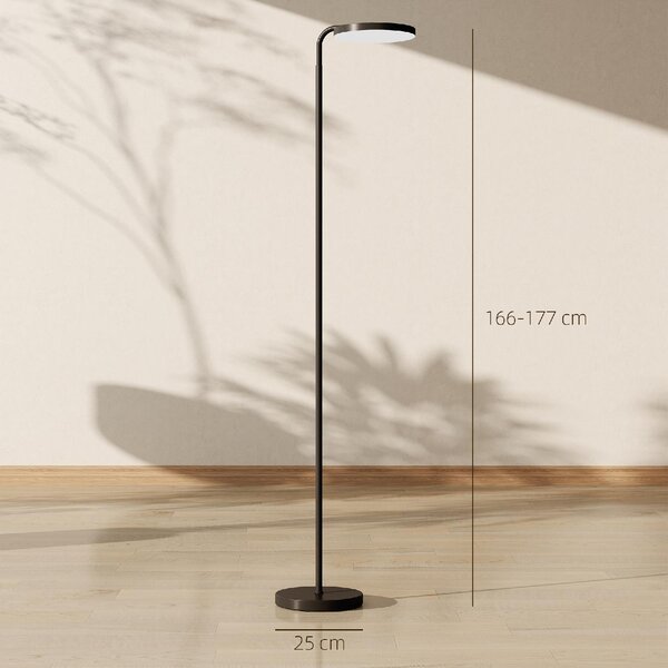 DecHome Lampada da Terra LED con Testa Girevole a 350 e Telecomando Magnetico, Regolazione Continua 3000K-6500K colore Nero