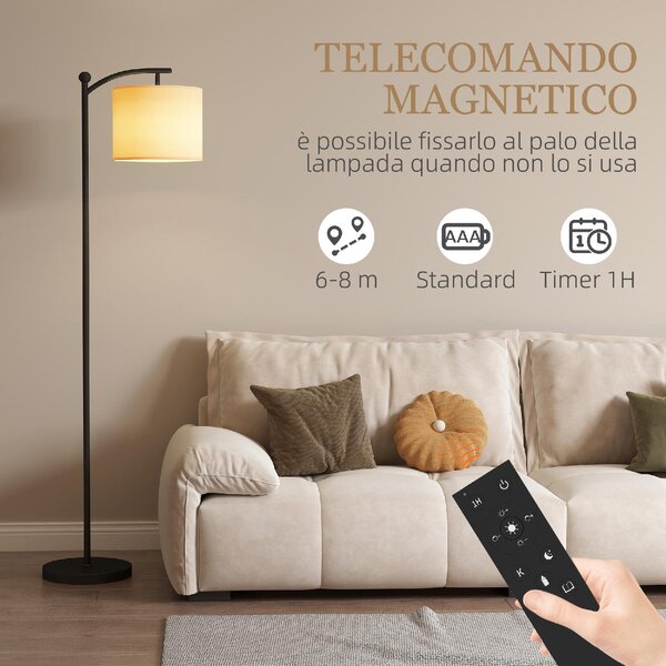DecHome Lampada da Terra LED Dimmerabile con Telecomando 11 Temperature e 11 Luminosit Timer 60 Minuti colore Nero