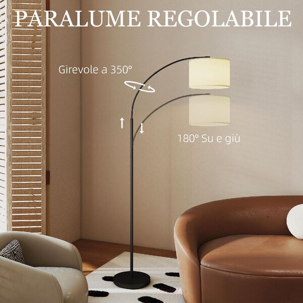 DecHome Lampada da Terra LED Regolabile con Telecomando 11 Temperature e 11 Luminosit Timer 1H Girevole colore Nero