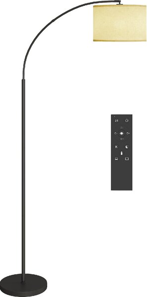 DecHome Lampada da Terra LED Regolabile con Telecomando 11 Temperature e 11 Luminosit Timer 1H Girevole colore Nero
