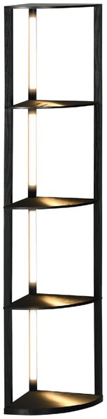 DecHome Lampada da Terra LED Moderna con 4 Ripiani colore Nero