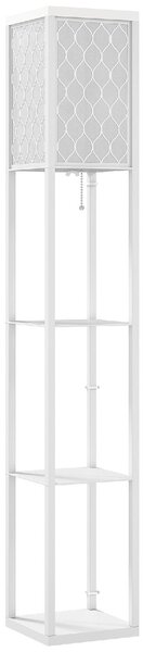 DecHome Lampada da Terra Moderna 2 in 1 con 3 Ripiani Attacco E27 26x26x160 cm colore Bianco