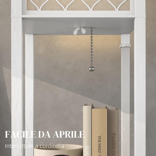 DecHome Lampada da Terra Moderna 2 in 1 con 3 Ripiani Attacco E27 26x26x160 cm colore Bianco