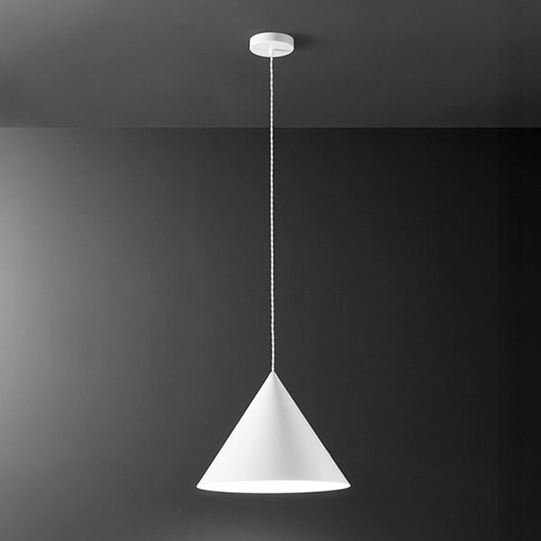 Lampadario conico perenz iconic 8406 b e27 led 40cm bianco opaco - Perenz