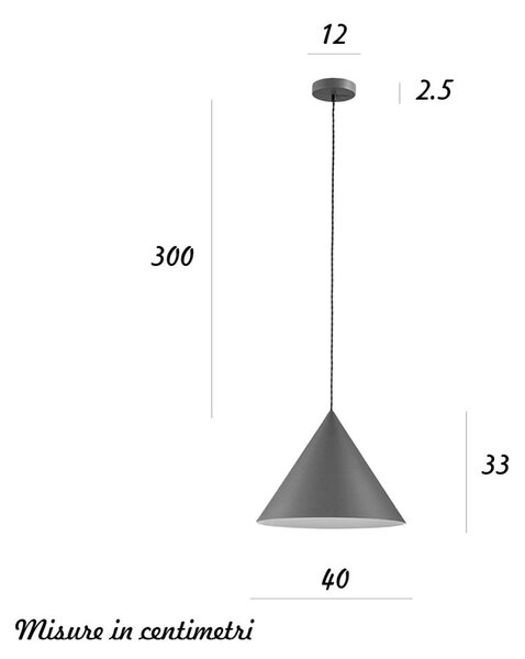Lampadario conico perenz iconic 8406 gr e27 led 40cm grigio marrone - Perenz