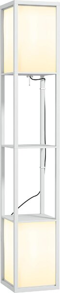 DecHome Lampada da Terra Moderna con 2 Paralumi e 2 Ripiani colore Bianco