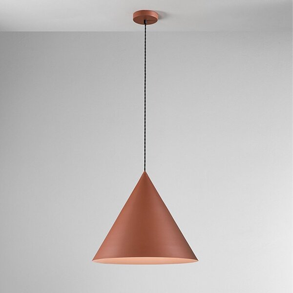 Lampadario conico perenz iconic 8408 e e27 led 50cm terracotta opaco - Perenz