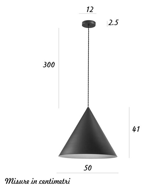 Lampadario conico perenz iconic 8408 e e27 led 50cm terracotta opaco - Perenz