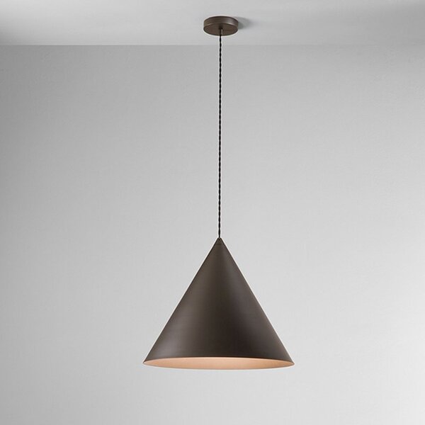 Lampadario conico perenz iconic 8408 gr e27 led 50cm grigio marrone metallizzato - Perenz