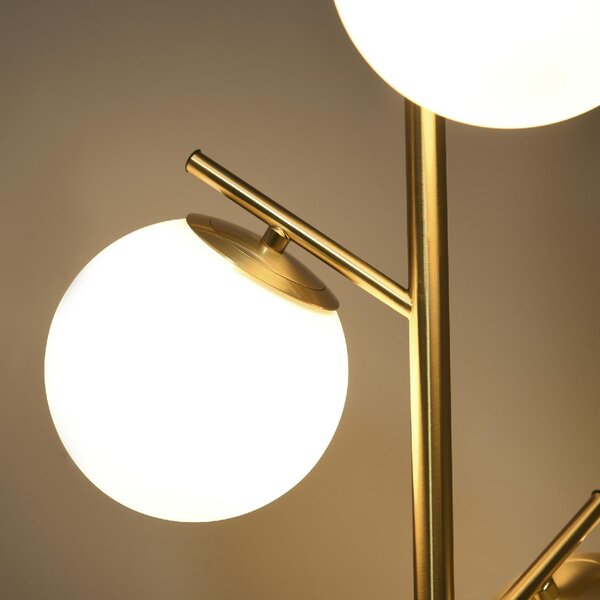 DecHome Lampada da Terra Moderna con 3 Luci in Vetro Piantana in Acciaio colore Oro