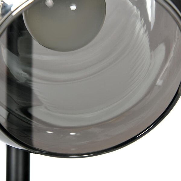 DecHome Lampada da Terra Moderna con 3 Luci in Vetro Piantana in Metallo colore Nero e Grigio