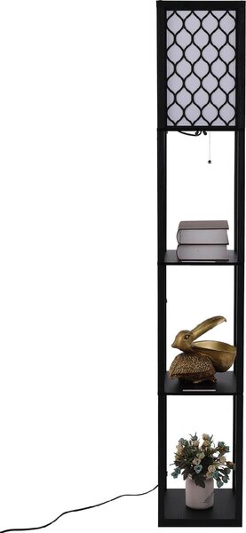 DecHome Lampada da Terra Moderna con 3 Ripiani colore Nero - 8336DD