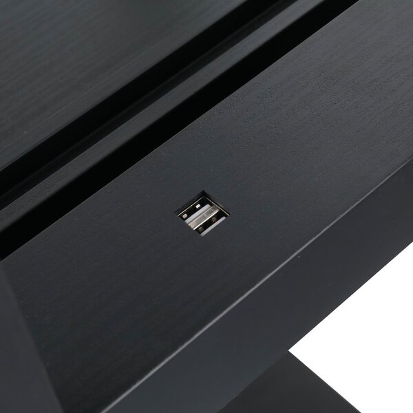 DecHome Lampada da Terra Moderna con 3 Ripiani e 2 ingressi USB Paralume colore Bianco colore Nero