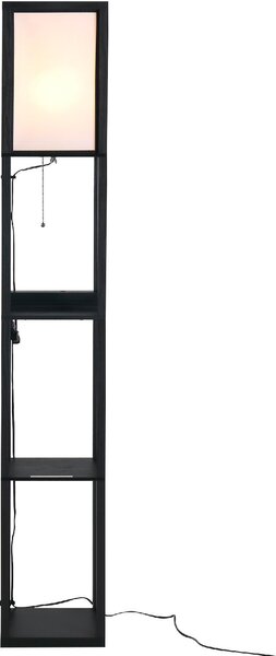 DecHome Lampada da Terra Moderna con 3 Ripiani e 2 ingressi USB Paralume colore Bianco colore Nero