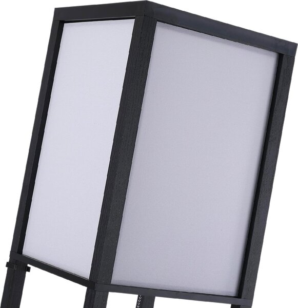 DecHome Lampada da Terra Moderna con 3 Ripiani Paralume Bianco colore Nero
