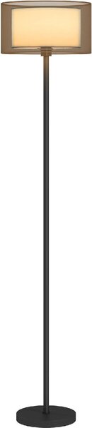 DecHome Lampada da Terra Moderna con Doppio Paralume e Interruttore a Pedale 33 x 152.5 cm colore Nero