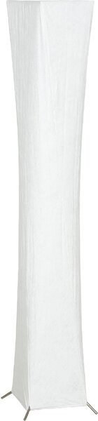 DecHome Lampada da Terra Moderna con Interruttore a Pedale, in Acciaio e Tessuto 25x25x129 cm colore Bianco/Argento