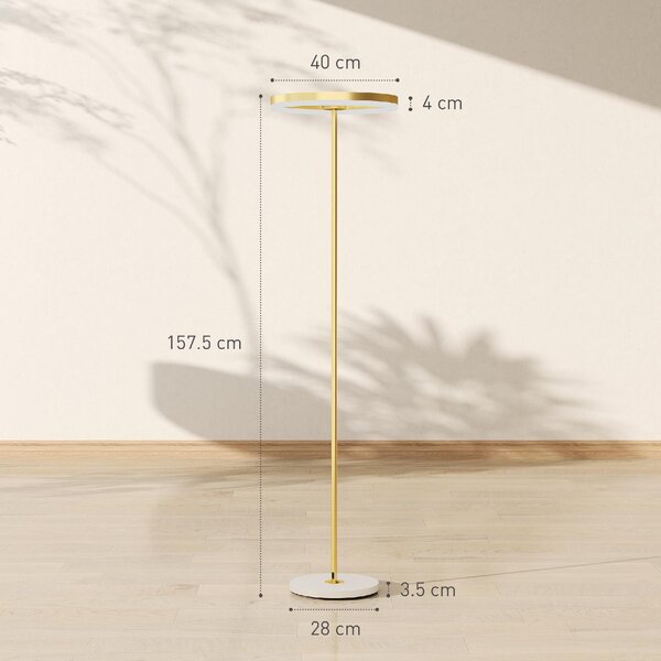 DecHome Lampada da Terra Moderna con Luce Dimmerabile con Interruttore a Pedale e 3 Luminosit colore Oro
