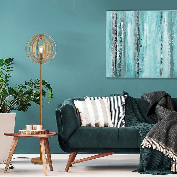 DecHome Lampada da Terra Moderna con Paralume Girevole Piantana colore Legno