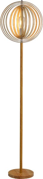 DecHome Lampada da Terra Moderna con Paralume Girevole Piantana colore Legno