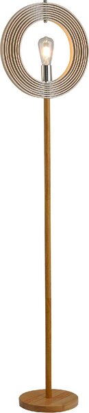 DecHome Lampada da Terra Moderna con Paralume Girevole Piantana colore Legno