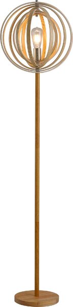 DecHome Lampada da Terra Moderna con Paralume Girevole Piantana colore Legno