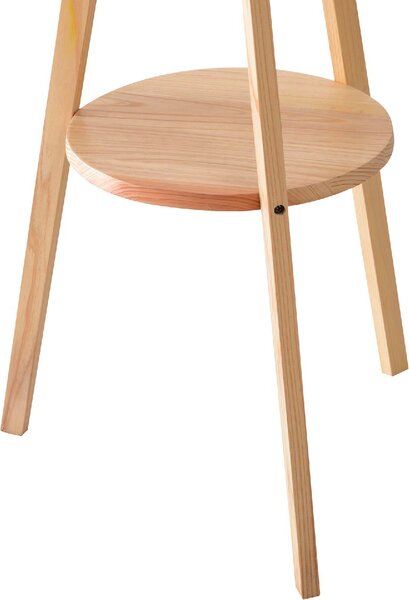 DecHome Lampada da Terra Moderna con Paralume in Lino Beige Piantana colore Legno