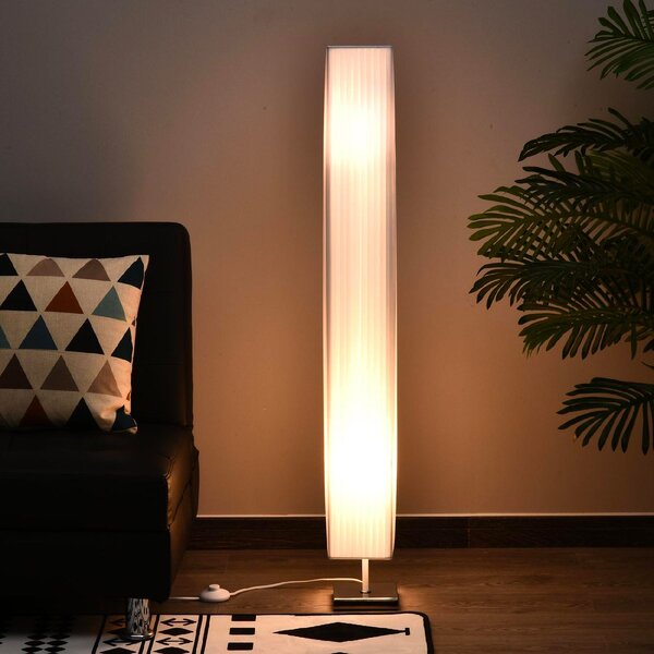 DecHome Lampada da Terra Moderna con Paralume in Tessuto colore Bianco - B31015