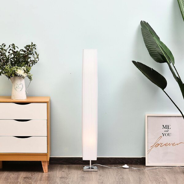 DecHome Lampada da Terra Moderna con Paralume in Tessuto colore Bianco - B31015