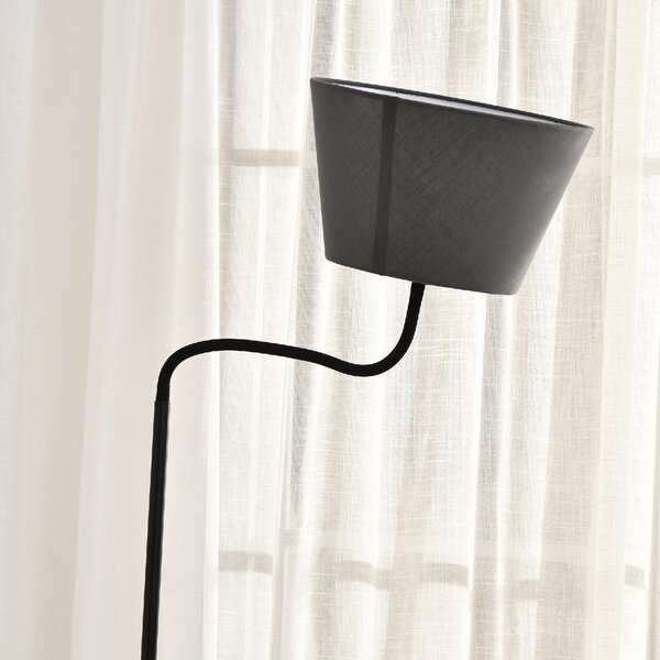 DecHome Lampada da Terra Moderna con Tavolino integrato e Caricatore Wireless colore Marrone