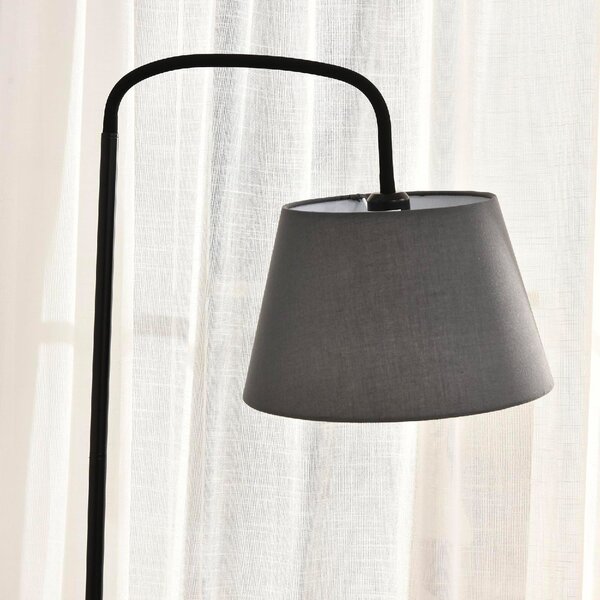 DecHome Lampada da Terra Moderna con Tavolino integrato e Caricatore Wireless colore Marrone