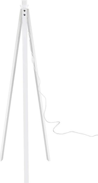 DecHome Lampada da Terra Stile Nordico in Legno Base a Tre Gambe con Paralume in Tessuto Attacco E27 Dimensioni 45x134,5 cm colore Nero - Deco