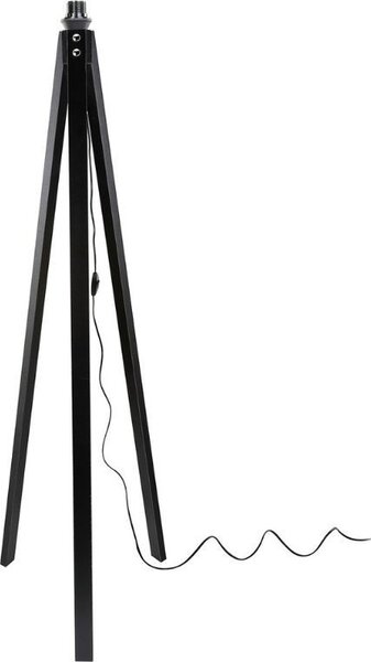 DecHome Lampada da Terra Stile Minimal in MDF con Paralume Tessuto Interruttore On/Off Attacco E27 Dimensioni 32x134.5 cm colore Nero - Deco