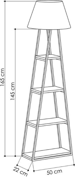DecHome Lampada da Terra Stile Moderno in Metallo Base a Tre Gambe Paralume in Tessuto Dimensioni 50x22x165 cm colore Nero - Pal