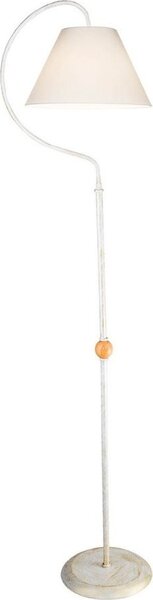 DecHome Lampada da Terra Stile Minimal Metallo Stelo con Paralume Tessuto Attacco E27 Dimensioni 35x158 cm colore Bianco Anticato - Geo