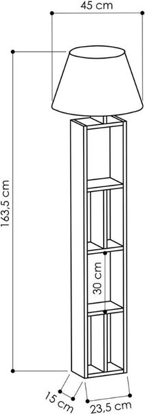 DecHome Lampada da Terra Stile Nordico in Legno Solida con Paralume Cilindrico Libreria Giorno Dimensioni 45x45x163,5 cm colore Dark Coffee