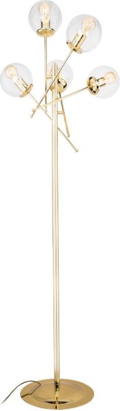 DecHome Lampada da Terra Stile Moderno in Metallo Verniciato Stelo Dritto con 5 Paralumi in Vetro Attacco E27 Dimensioni 60x170 cm colore Oro - Gon
