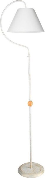 DecHome Lampada da Terra Stile Minimal Metallo Stelo con Paralume Tessuto Attacco E27 Dimensioni 35x158 cm colore Bianco Anticato - Geo