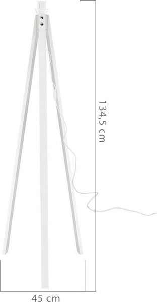 DecHome Lampada da Terra Stile Nordico in Legno Base a Tre Gambe con Paralume in Tessuto Attacco E27 Dimensioni 45x134,5 cm colore Nero - Deco