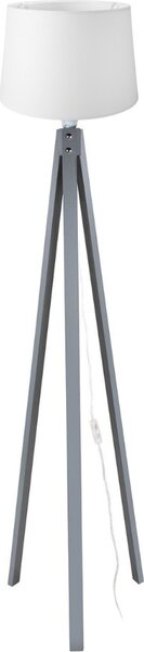 DecHome Lampada da Terra Stile Nordico in MDF e Tessuto Paralume in Tessuto Cilindrico Attacco E27 Interruttore On/Off Dimensioni 38x135 cm colore 