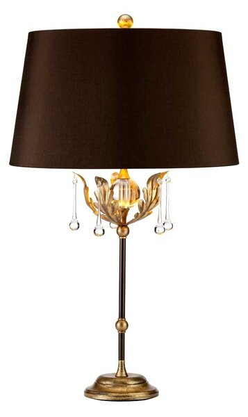 Lampada da tavolo con paralume Amarilli marrone-oro, 1xE27x60W, tessuto, dimensioni: 72x43x19 cm, IP20, Elstead