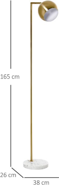 DecHome Lampada da Terra Vintage con Paralume Regolabile Piantana in Metallo colore Oro