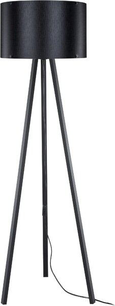 DecHome Lampada da Terra Stile Nordico Legno Stelo Dritto con Paralume Interruttore On/Off Attacco E27 Dimensioni 36x136.5 cm colore Nero - Piko