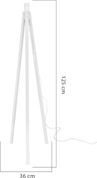 DecHome Lampada da Terra Stile Nordico In MDF Stelo Dritto con Paralume In Tessuto Cilindrico Interruttore On/Off Attacco E27 Dimensioni 32x125 cm