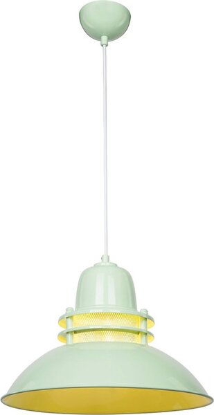 DecHome Lampadario a Sospensione Stile Moderno in Metallo Monoluce a Cupola Attacco E27 Dimensioni 34x95 cm colore Verde Menta - Tibet